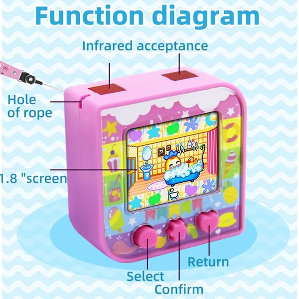 Tamagotchi Original Color Screen Electronic Pet Game Console - engelsk version, Pet Development Toy smart cover B Chinese version
