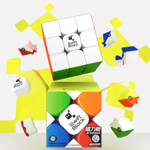 [Gan Swift Block 3x3 Magnetic Cube] 355S tarraton Professional Speed ​​Cube -lelu lapsille