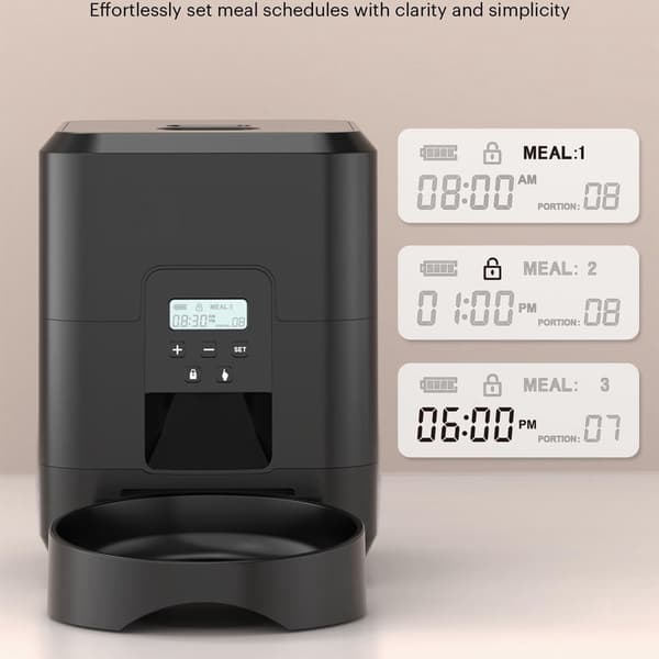 Smart foderautomat til kæledyr, automatisk foderautomat til katte, langsom fodermaskine til hunde med tidsindstillet kvantitativ automatisk foderdispe Black WIFI Feeder