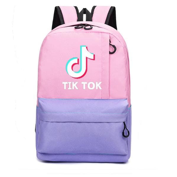 TIK-TOK Backpack - waterproof school bag with USB and Headphone jack Pink