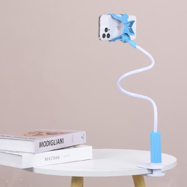 70 cm fleksibel telefonholder stativ klemmemontering til iPhone Samsung 3,5-6,7" enheder WHITE