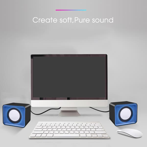 PC-højttaler til computer, bærbar computer, stationær Caixa De Som, mini-lydboks, musik, Bocina-søjle, akustisk, Coluna-lydsystem Blue