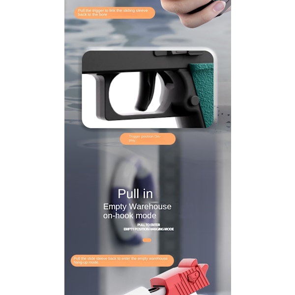 MINI Desert Eagle Water Gun - Lille pistol til strandleg til børn Black and White