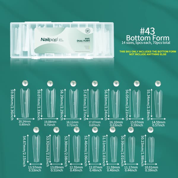Nailpop Dual Forms Extension Nagellack Gel Sandwich System Kit 70/140 st SWT-003-140