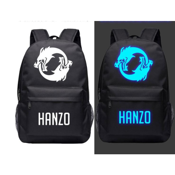 Overwatch Genji Backpack Night Luminous Bags hehkuu pimeässä Black