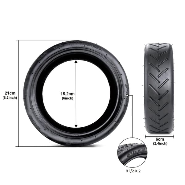 8,5" uppblåsbart ytterdäck och innerslang för Xiaomi M365 Pro 2 Mi 1S elscooterbyte 2pcs Outer Tire