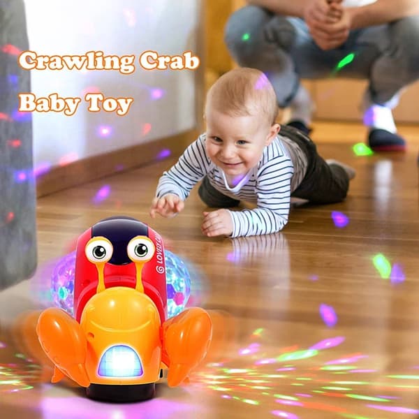 Crawling Dancing Crab Toy for Babies - Glödande musik Light Pet Present för småbarn green