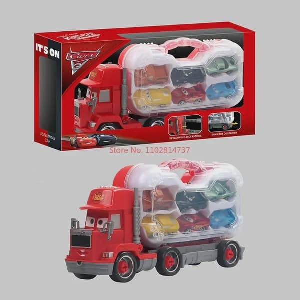 Disney Pixar Bilar Set Lightning McQueen Figurer Jackson Storm Mack Uncle Truck Pull-Back Bilar Modell Docka Barnleksak Som Present with box
