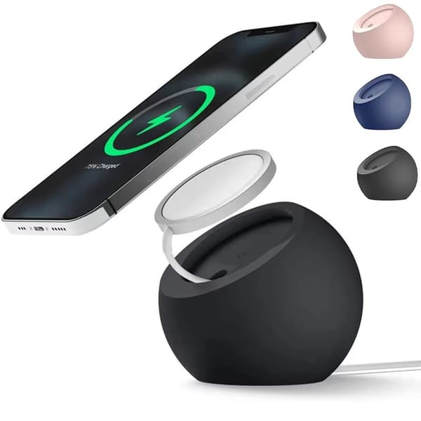 Magnetisk silikone bordkugleholder til Apple MagSafe iPhone 16 15 14 trådløs opladerdock Gray
