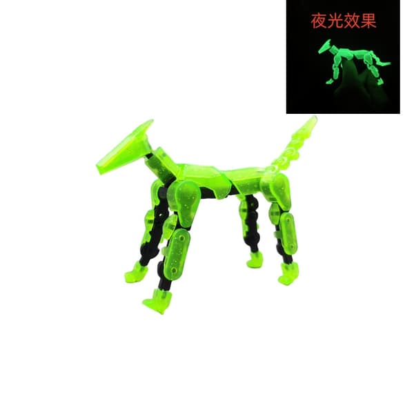 DIY Luminous T13 Multi-Jointed Movable Shapeshift Robot 3D-tryckt skyltdocka Lycklig robot och hund Actionfigurer Leksaker barn Presenter 1pc random A
