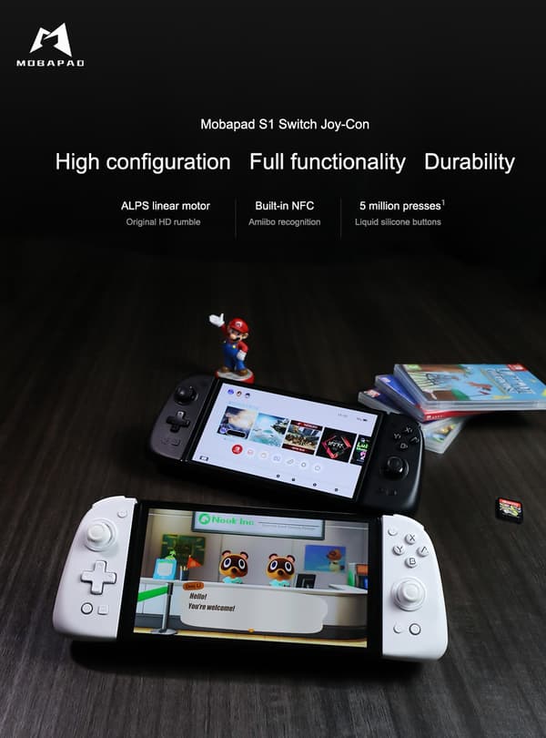 MOBAPAD S1 HD / S1 S Spelkontroll, Gamepad med Hall Joystick Konsol För Nintendo Switch NS OLED Joypad Black Bundle S1 S