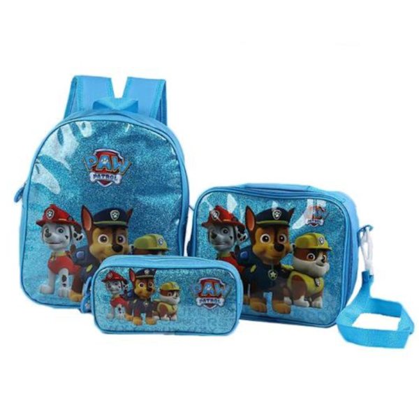 Paw Patrol Blå Ryggsäck Skolväska 3 Pack födelsedagspresent Blå