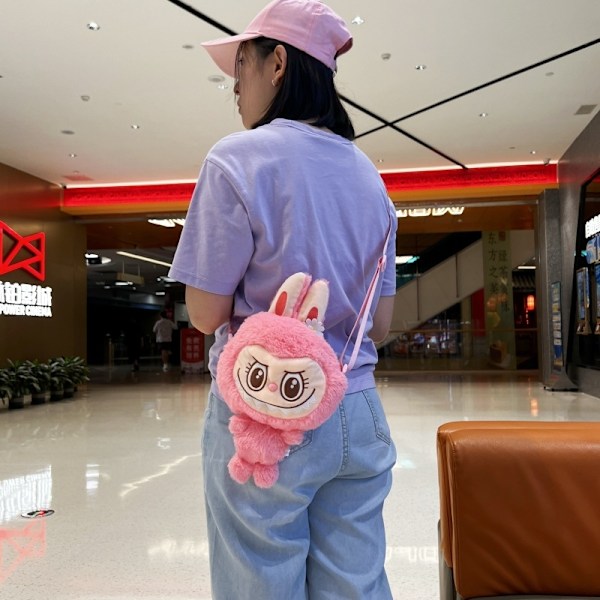 2025 Labubu Shouderväska Söt tecknad docka Ryggsäck Ny student Crossbody-väskor The Monsters Outdoor Travel Bag Toy AZ03-Blue