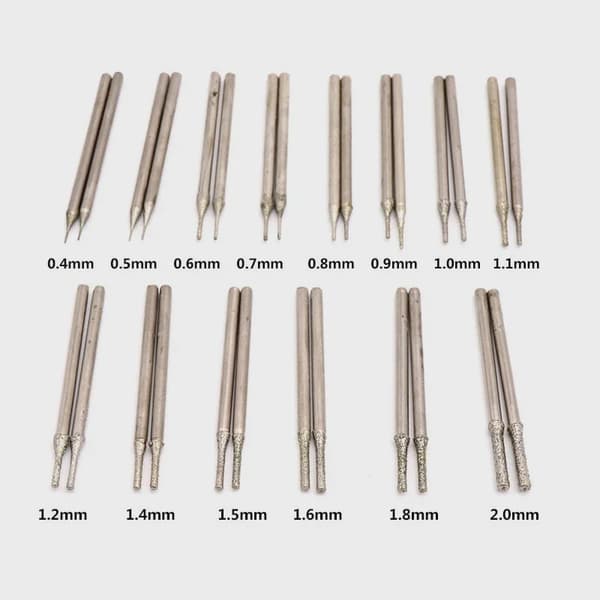 10/20-delt 0,5-2,5 mm diamantbelagt borehoved til fliser, smykker, glas 10 pcs  1.0 mm