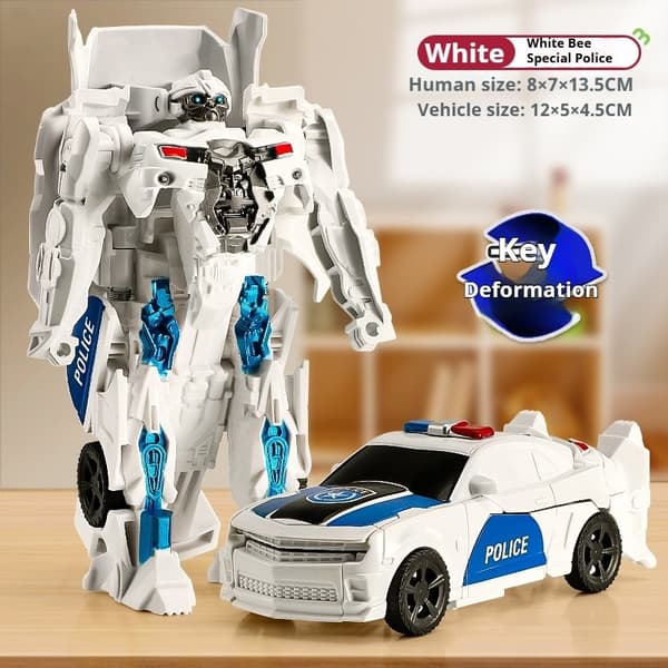 2025 Deformationsbilrobotleksak - enstegstransformerande actionfigur för barn, pusselmodell black1