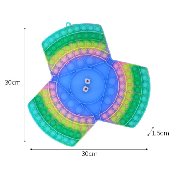 3spiller skakbræt Pop it Fidget legetøj til børn voksne Light blue