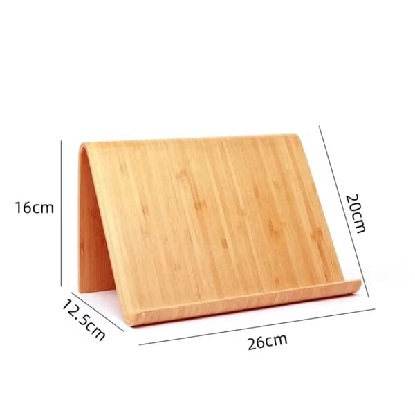 Multifunktionel bambus træ universal tablet & telefon stander til iPad Samsung desktop Black Walnut