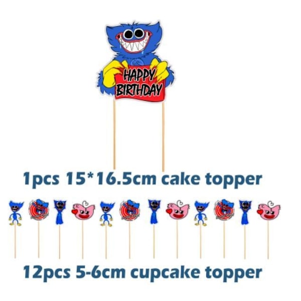 Poppy huggy wuggy barnkalas Ballongbåge -Happy Birthday