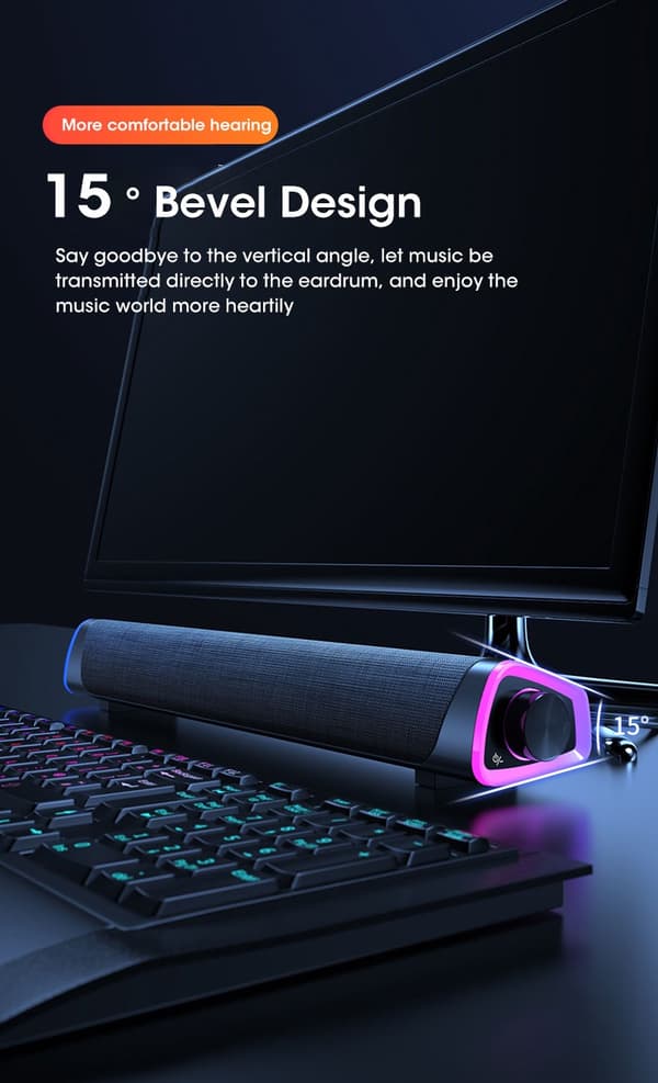 4D Computerhøjttaler Bar Stereolyd Subwoofer Bluetooth Højttaler Til Macbook Laptop Notebook PC Musikafspiller Kablet Højttaler Bluetooth White