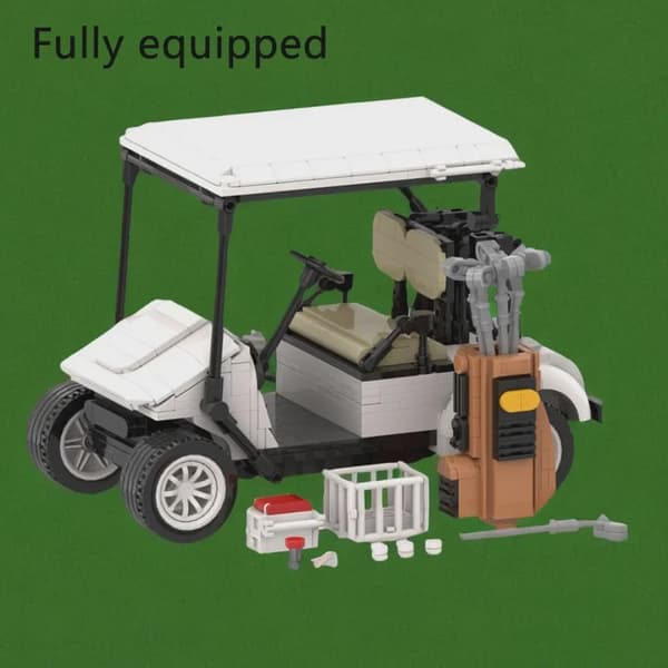 807 st byggstenar golfbilsmodell enkel att använda pullback-action simuleringsfordon modell för barn julklapp Golf cart With BOX