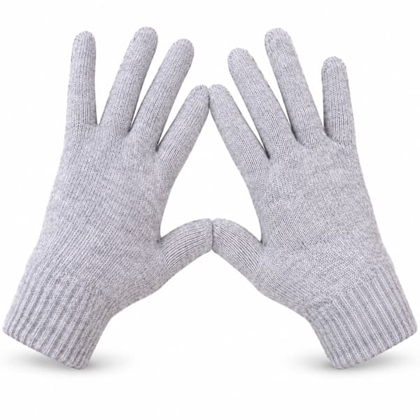Bløde og varme strikkede uldhandsker til kvinder - Moderigtigt, åndbart efterårs- og vintertilbehør GRAY Size One Size