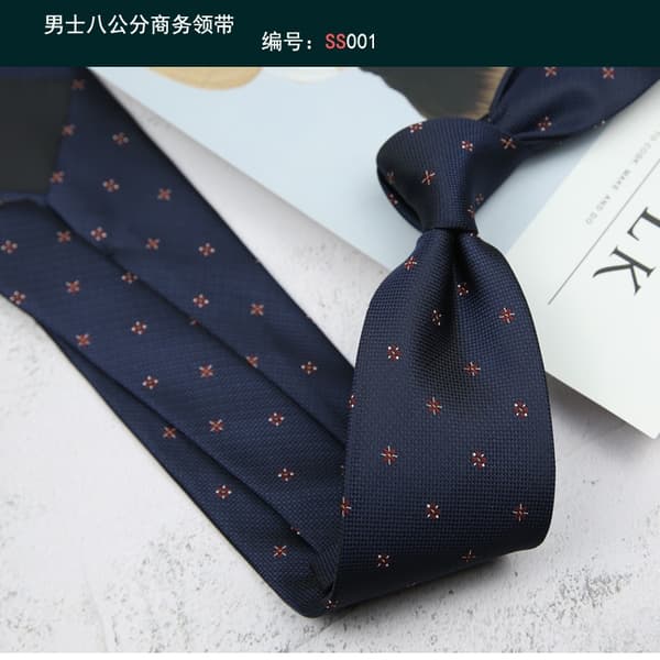 Slips Gravatas Mode Grossist Vävd 8 cm Randig Slips Bröllopstillbehör Blå Man Dot Fit Grupp Fest Kontor Halsslipsar 4