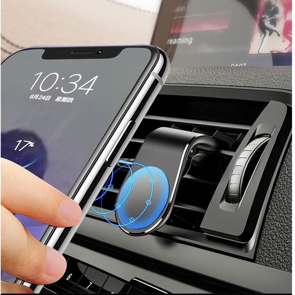 Magnetisk bilholder med luftventil, rotationsmontering til Xiaomi Redmi Huawei Samsung GPS Sliver