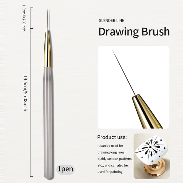 RSNAIL Neglekunstpensel Checker til tegning og maling Sweep Brush