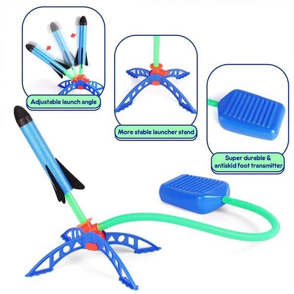 Air Rocket Foot Pump Launcher - Utomhusleksak för barn, Fun Jump Sport Game Set Rocket 1 pcs