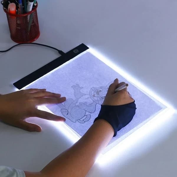 A5 Led-luonnos Kopiointi Piirustustaulu Läpinäkyvä Light Board Tee itse-maalaustaulu Black copy board