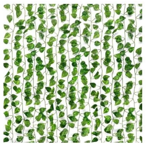 12 stk (2,4 meter) Kunstige efeubladplanter Falske hængekranspla