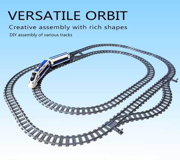 MOC City Train Rail Crossing Tracks Sæt Stud Gap Triple Switch Mursten Byggeklodser Teknisk Oplys legetøj til børn Soft 20pcs