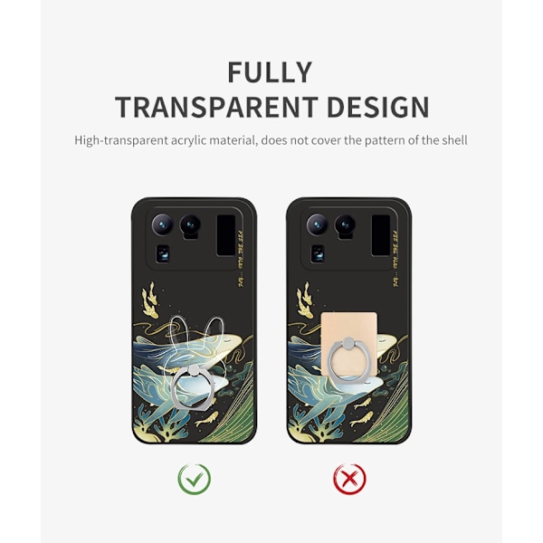 Transparent Fingerring Mobilhållare Stativ för iPhone X Samsung Smartphone Bilmontering Rabbit