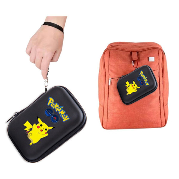 Pokemon Pikachu Spelkortshållare Album Hard Case Förvaringsbox Svart