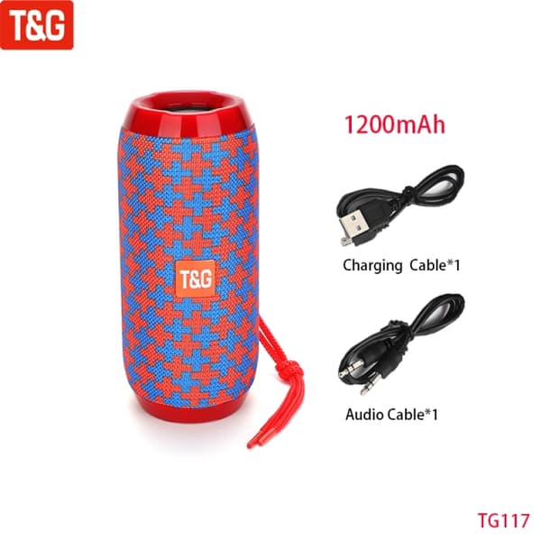 Trådløs bærbar Bluetooth-højttaler Caixa De Som Bluetooth-musikboks til radio FM-subwoofer Blootooth-lyd håndfri Baffe Red