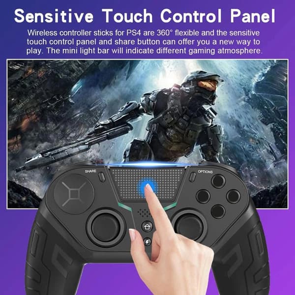 Kontroller för PS4 PS3 PS Playstation 4 3 PC-kontroll Trådlös Bluetooth Mobil Android TV Gamepad Spelkontroll Joystick Telefon Black