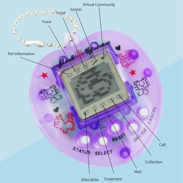 Tamagotchi Electronic Pet Game - Kädessä pidettävä virtuaalinen lemmikkilelu lapsille useilla kielillä opp-bag