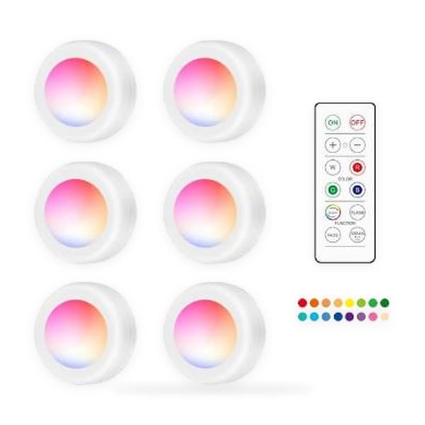 6 Pack Trådlös  LED-Spotlights med Fjärrkontroller