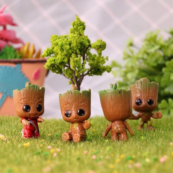4st/set Guardians of The Galaxy Tiny Groot Söt Baby Tree Man Modell Figurleksaker 4,5 cm presentprydnader 1 Size One Size