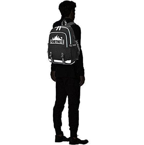 Fortnite backpack Night-lighting School bag with USB and headphone socket Black