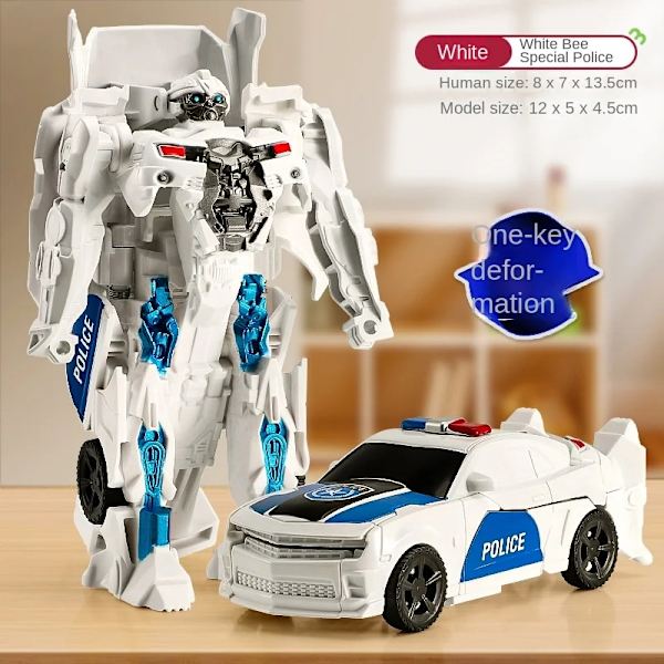 Et-trins deformation bilrobotlegetøj - transformerende actionfigur til børn, puslespilsmodel black1