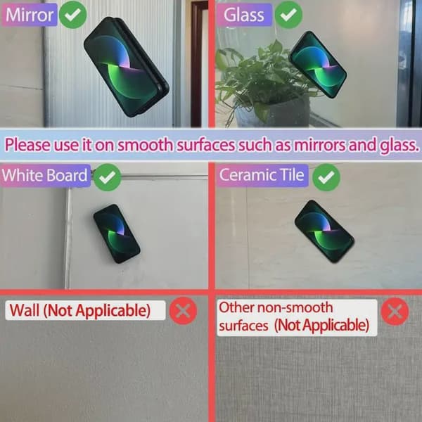 Fyrkantig silikon sugkoppstelefonhållare halkfri väggmonteringsstativ för iPhone Xiaomi Pink