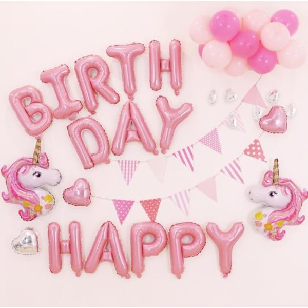 Børnefest Ballonbue Unicorn- Tillykke med fødselsdagen
