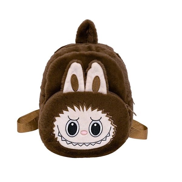 2024 Labubu Bakcpack för flickor Barn Söt tecknad plysch dockväska Student Kawaii ryggsäck utomhus reseväska green