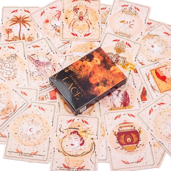Destiny Oracle Lace Board Game 53 stk Prophecy Deck for Fate Forecasting and Divination Party Engelsk version 10.4*7.4cm TK22K
