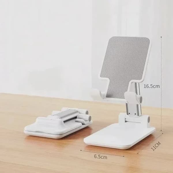 Sammenklappelig mobiltelefonholder til skrivebord, teleskopisk multifunktionsbeslag til sengebord WHITE