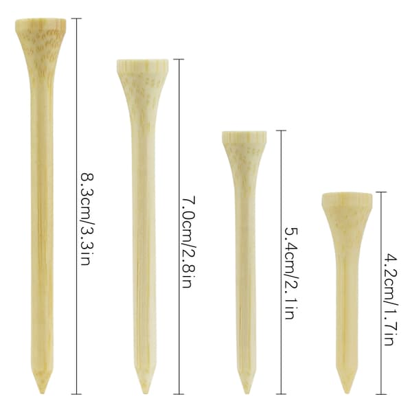 Pakke 100 stk Golf Tees 4 Størrelser Træ Bambus Golfbold Holder Engros Golf Tilbehør Custom Golf Tee Øvelse Drop Ship 54mm bamboo tees