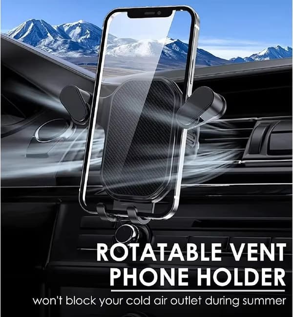 Bilhållare för telefon med luftventil, gravitationsfäste för iPhone, Samsung, Xiaomi, LG, GPS, mobilstativ Textured surface