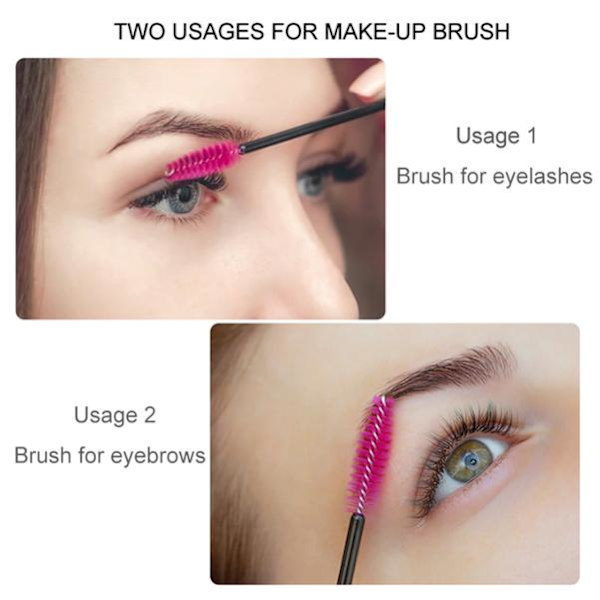50 eyelash brushes Eyelash brush Disposable Spiral brush White white Rosa Head