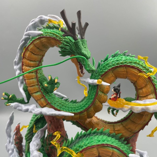 24 cm Dragon Ball Anime Figur Shenron Figur Goku And Shenron Figurine Modell Pvc Staty Doll Collection Room Toy Presents with box
